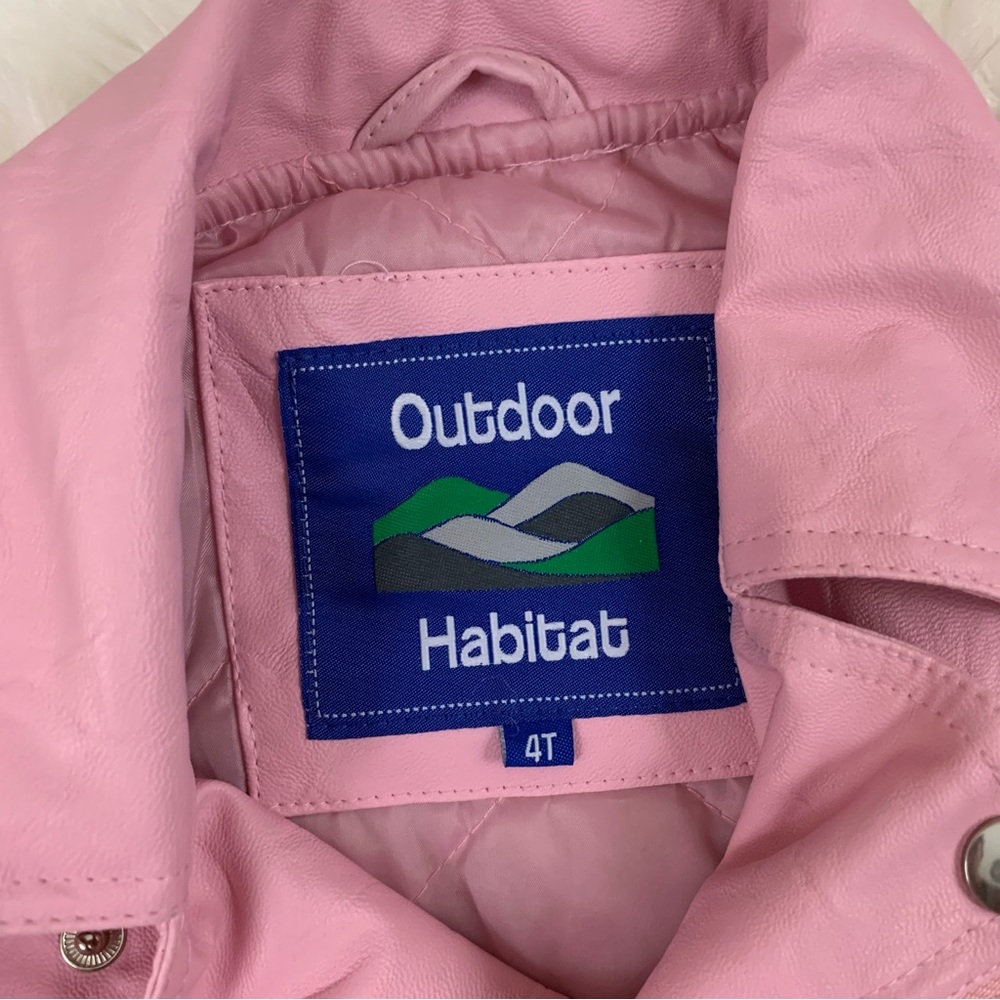 NEW Outdoor Habitat Pink Girls Biker Bomber Leather Jacket - Picture 6 of 13